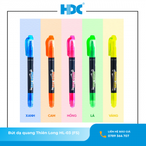 Bút dạ quang Thiên Long HL - 03/4 màu HDC